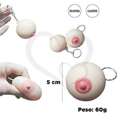 Llavero con forma de teta pellizcable